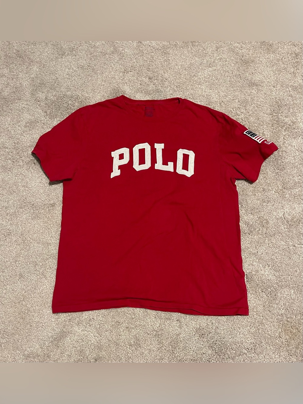 Polo by Ralph Lauren Red Crewneck Logo Tee